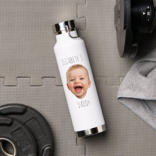 Custom Baby Face Baby Laugh Photo Water Bottle