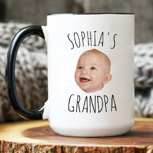 Custom Baby Face Baby Photo Christmas Grandpa Gigi Mug