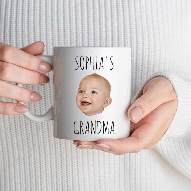 Custom Baby Face Baby Photo Grandma Birthday Gift Mug (Creator Uploaded)