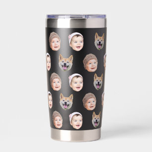 Custom Baby Face, Custom Family 3 Photos Insulated Tumbler