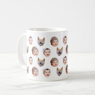 Custom Baby Face Mug, Custom Family 3 Photos mug