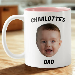 Custom Baby Face Mug, Custom New Dad Mug