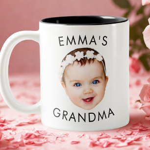 Custom Baby Face Mug Mum Grandma Grandpa Birthday