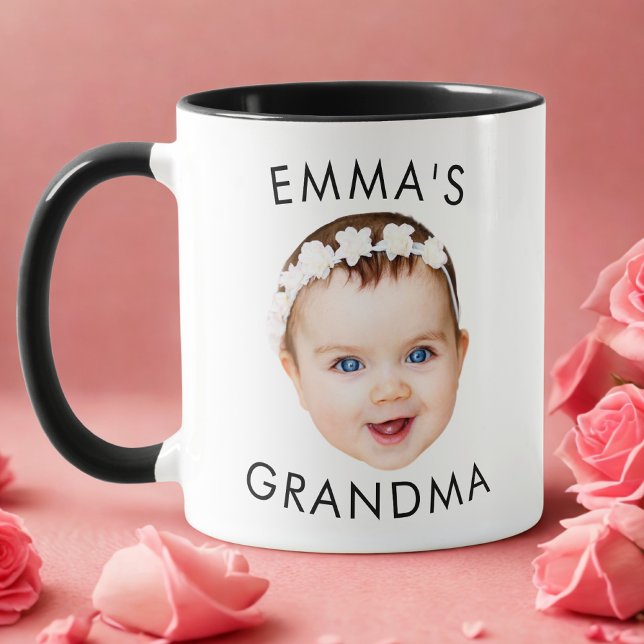 Custom Baby Face Mug Mum Grandma Grandpa Birthday (Creator Uploaded)