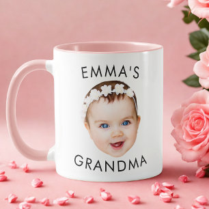 Custom Baby Face Mug Mum Grandma Grandpa Birthday