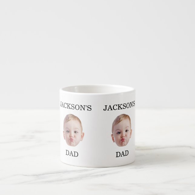 Custom Baby Face Mug, Personalise Child Photo Espresso Cup (Front)