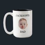 Custom Baby Face Mug, Personalise Child Photo Two-Tone Coffee Mug<br><div class="desc">Custom Baby Face Mug,  Personalise Child Photo Coffee Cup for Dad</div>