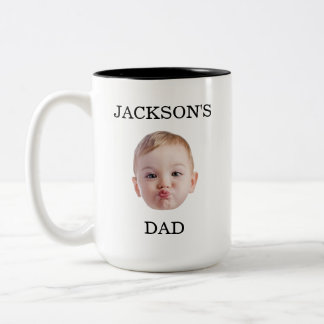 Custom Baby Face Mug, Personalise Child Photo Two-Tone Coffee Mug