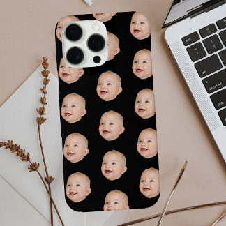 Custom Baby Face Pattern Personalised Baby Photo iPhone 16 Pro Max Case