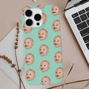 Custom Baby Face Pattern Personalised Baby Photo iPhone 16 Pro Max Case