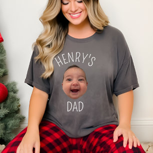 Custom Baby Face Personalised Child Photo New Dad T-Shirt