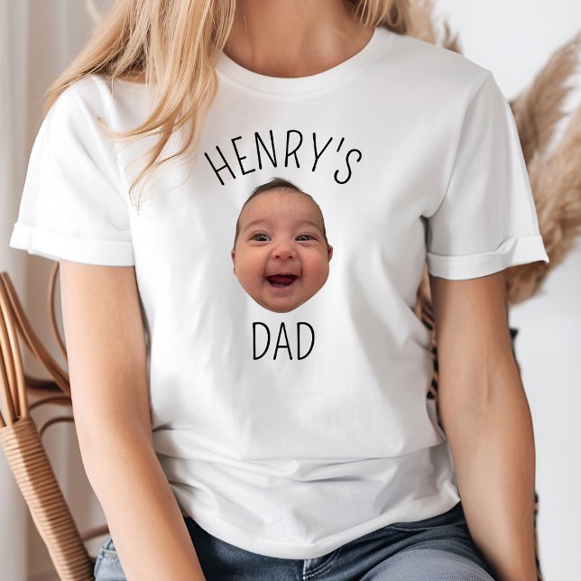 Custom Baby Face Personalised Child Photo New Dad T-Shirt (Creator Uploaded)