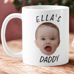 Custom Baby Face Photo Daddy Gift Coffee Mug<br><div class="desc">Custom Baby Face Photo daddy gift, Replace the face with your favourite photo (make sure to crop as much to the face as possible and use an app to remove the background) and personalise this funny face gift with your kid, husband, or boyfriend on it! Also a fun and unique...</div>