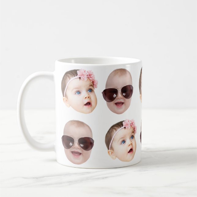 Custom Baby Face  Photo Father's Day Christmas Coffee Mug (Left)