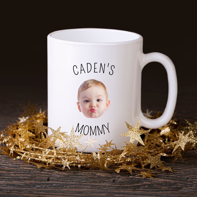 Custom Baby Face Photo Gift for Mom Mommy Mama Coffee Mug (Creator Uploaded)