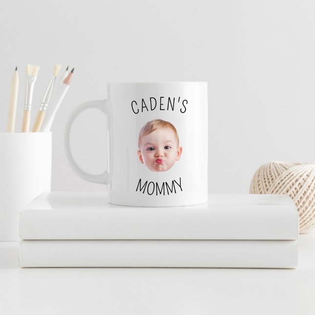 Custom Baby Face Photo Gift for Mom Mommy Mama Coffee Mug (Creator Uploaded)