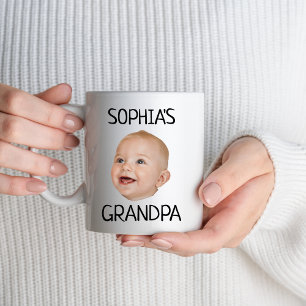 Custom Baby Face Photo Grandpa Grandma Birthday Mug