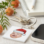 Custom Baby Face Photo Santa Hat Christmas Key Ring<br><div class="desc">Custom Baby Face Photo Santa Hat Christmas Keychain</div>