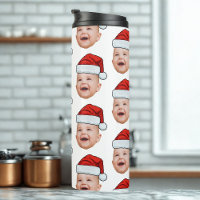 Custom Baby Face Photo Santa Hat Christmas