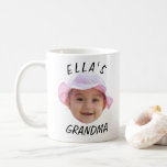 Custom Baby Face Photo Text Grandma Coffee Mug<br><div class="desc">Custom Baby Face Photo Text Grandma, Replace the face with your favourite photo (make sure to crop as much to the face as possible and use an app to remove the background) and personalise this funny face gift with your kid, husband, or boyfriend on it! Also a fun and unique...</div>