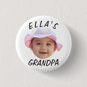 Custom Baby Face Photo Text Grandpa 3 Cm Round Badge