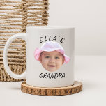 Custom Baby Face Photo Text Grandpa Coffee Mug<br><div class="desc">Custom Baby Face Photo Text Grandpa, Replace the face with your favourite photo (make sure to crop as much to the face as possible and use an app to remove the background) and personalise this funny face gift with your kid, husband, or boyfriend on it! Also a fun and unique...</div>