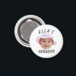 Custom Baby Face Photo Text Grandpa Magnet<br><div class="desc">Custom Baby Face Photo Text Grandpa, Replace the face with your favourite photo (make sure to crop as much to the face as possible and use an app to remove the background) and personalise this funny face gift with your kid, husband, or boyfriend on it! Also a fun and unique...</div>