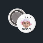 Custom Baby Face Photo Text Grandpa Magnet<br><div class="desc">Custom Baby Face Photo Text Grandpa, Replace the face with your favourite photo (make sure to crop as much to the face as possible and use an app to remove the background) and personalise this funny face gift with your kid, husband, or boyfriend on it! Also a fun and unique...</div>