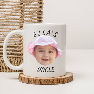 Custom Baby Face Photo Text New Uncle Coffee Mug