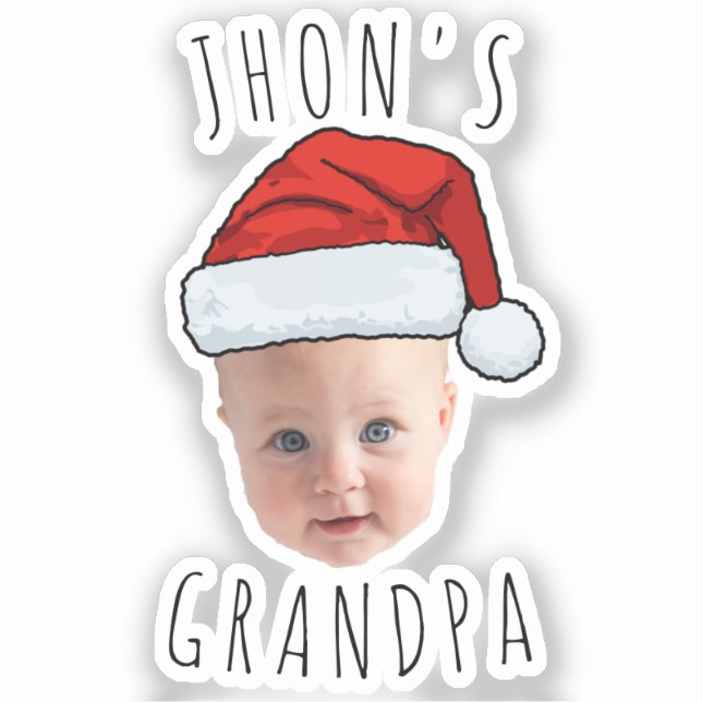 Custom Baby Face Santa Hat Christmas Photo (Front)
