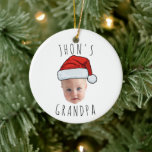 Custom Baby Face Santa Hat Christmas Photo Ceramic Ornament<br><div class="desc">Custom Baby Face Santa Hat Christmas Photo, Replace the face of this baby with your favourite photo (make sure to crop as much to the face as possible and use an app to remove the background) and personalise this funny Christmas Holiday gift with your kid, husband, or boyfriend on it!...</div>