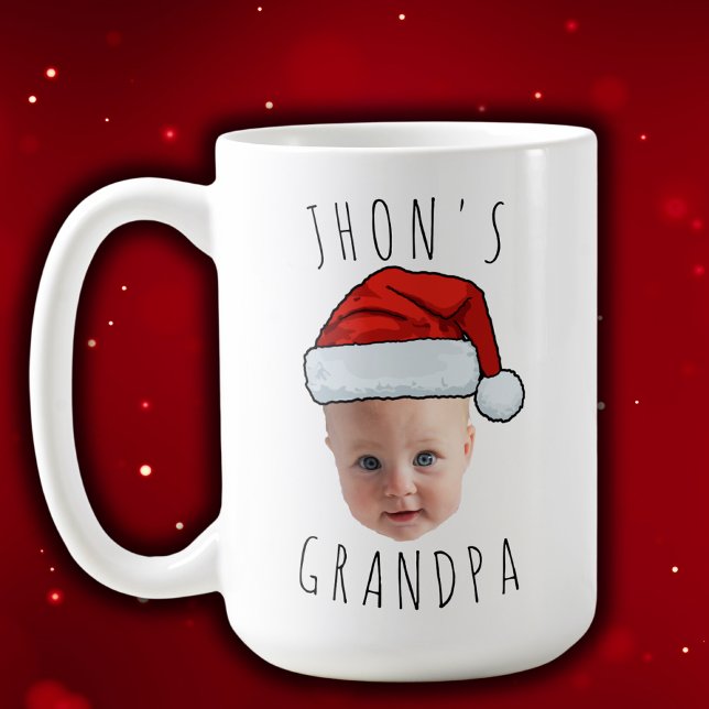 Custom Baby Face Santa Hat Christmas Photo Coffee Mug (Creator Uploaded)