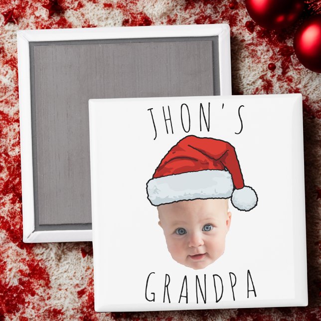 Custom Baby Face Santa Hat Christmas Photo Magnet (Creator Uploaded)