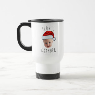 Custom Baby Face Santa Hat Christmas Photo Travel Mug