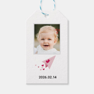 Custom Baby First Birthday Photo and Date Gift Tags