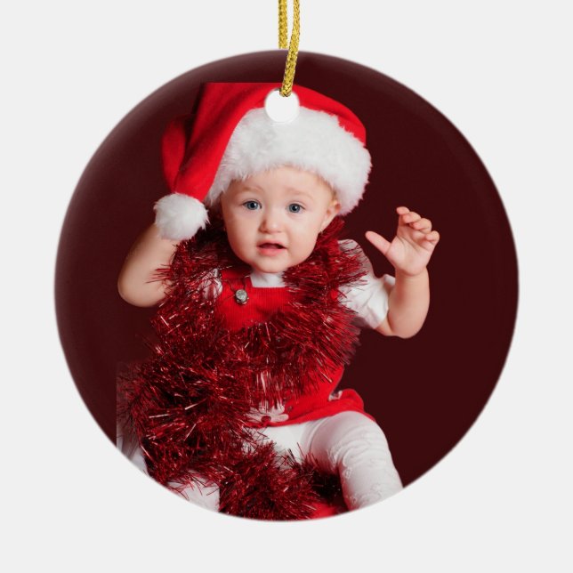 Custom Baby First Christmas Memory Ornament (Front)
