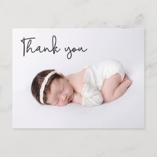 Custom Baby Girl Photo thank you Script  Announcement Postcard