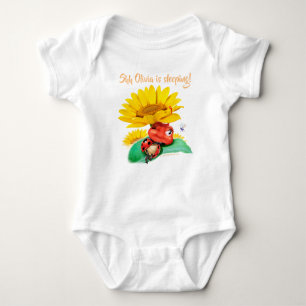 Custom baby jersey suit sleepy Ladybug Baby Bodysuit
