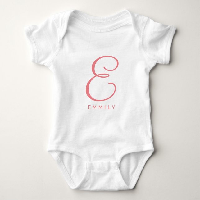 Custom baby jumpsuit with elegant name monogram (Front)
