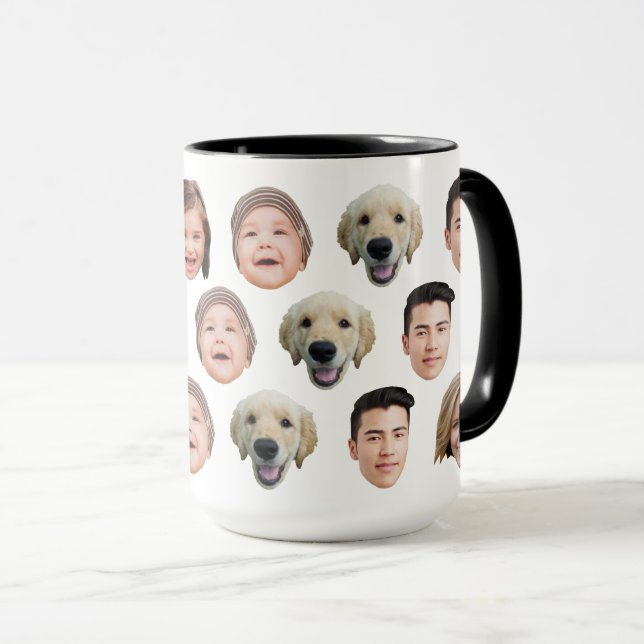 Custom Baby Kids Family Face 5 Photos Mug (Front Right)