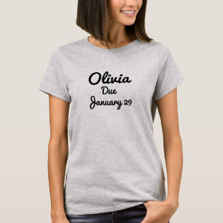 Custom Baby Name and Due Date Maternity Shirt