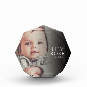 Custom Baby Name Birthdate Photo Block