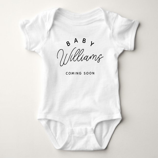Custom Baby Name Bodysuit, Pregnancy Announcement Bodysuit (Front)