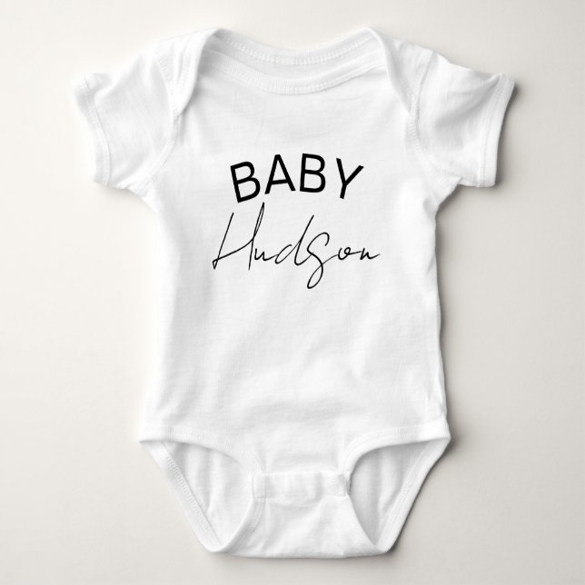 Custom Baby name, Last Name or First Name Baby Bod Bodysuit (Front)