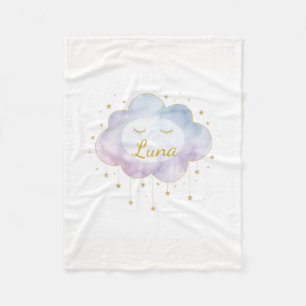 Custom Baby Name Lavender WatercolorFleece Blanket