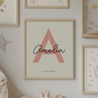 Custom Baby Name Nursery Monogram Letter Kids Room