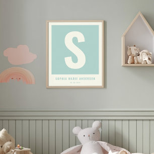 Custom Baby Name Nursery Wall Decor Monogram Print