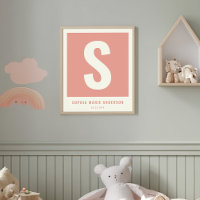 Custom Baby Name Nursery Wall Decor Monogram Print