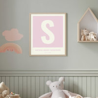 Custom Baby Name Nursery Wall Decor Monogram Print