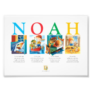 Custom Baby Name Print – Noah Alphabet Art for Nur